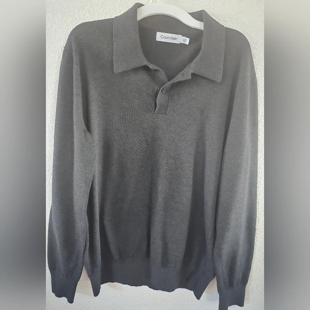 Calvin Klein Dark Gray Polo Shirt - Picture 2 of 5